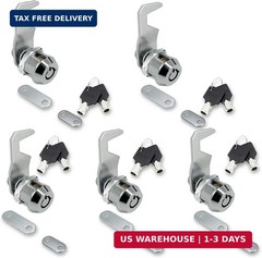 US General 5/8 Inch Black Toolbox Lock Replacement, Keyed Alike Cabinet Cam