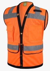 Orange Class 2 Heavy Duty Surveyor Safety Vest