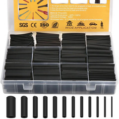 900 PCS Wire Heat Shrink Tubing Kit Marine Grade Wrap Premium Black NEW