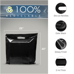 100 Pack 22″ x 22″ with 2 mil Thick Extra Large Black Merchandise Plastic Bags