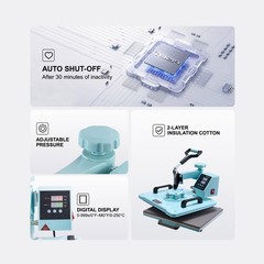VEVOR Heat Press Machine 12×15 in 2 in 1 Heat Transfer Machine for T-Shirts Hats