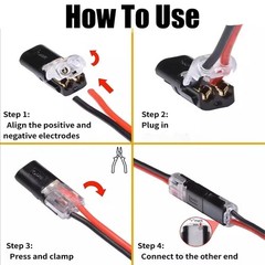 200pcs Double-Wire Plug-in Connector, Cable Clamp with Locking Buckle, AWG 18-22