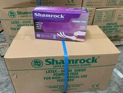 Shamrock Latex Hand Gloves CASE 1,000 pcs, 10 Boxes 100ct/box – XSMALL