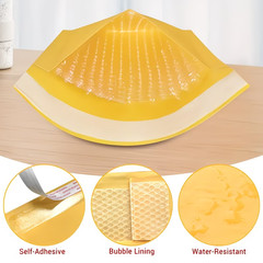 1Pc 4×7″ Self Seal Kraft Bubble Mailers Padded Envelopes Yellow Shipping Bags