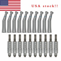 3*Dental Slow Speed Handpiece Internal Spray Contra Angle & Air Motor Kit 4 Hole