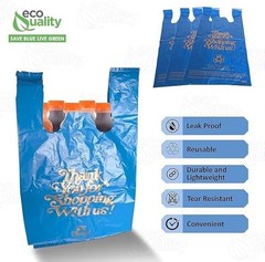 12×6.5×22 Inches Blue Plastic Shopping Bags for Grocery Takeout Retail 800 Pcs