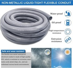 3/4″ Dia Liquid Tight Conduit 50 FT,Flexible Non-Metallic PVC Conduit 3/4 Waterp