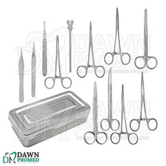 13 Pcs Basic Minor Surgery Set With Stainless Box Surgical Instruments German Gr