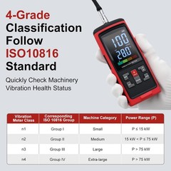 Digital Vibration Meter 3 Detachable Probes Vibration Analyzer High-Precision US