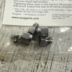 NEW Supelco 2-2052 1/16” S.S Zero Dead Volume Union Swagelok No. GC 100-6 NIB