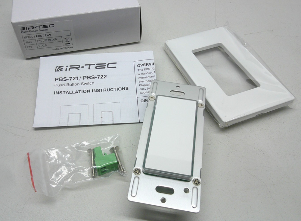 IR-TEC Low Voltage Momentary Push Button Switch 1-Button Decora White PBS-721-W