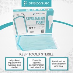 10″ x 16″ Self-Sealing Sterilization Pouches for Autoclave (1 Box of 200)