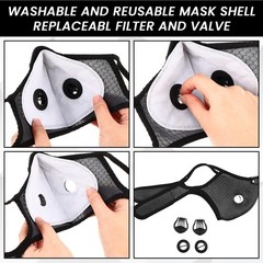 2 Pcs Dust Reusable Respirator with Activated Carbon for Woodworking Mowing D…