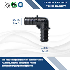 25 PIECE 1/2″ PEX ELBOW POLY ALLOY LEAD FREE CRIMP PLASTIC FITTINGS – NSF, CUPC