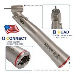 Dental Optic Fiber LED 1:4.2 Increasing Handpiece 45°Angle Head External Channel