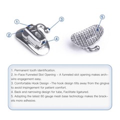 Dental Orthodontic Buccal Tubes 1st/2nd Molar Non-Conv Roth MBT 022 018 AZDENT