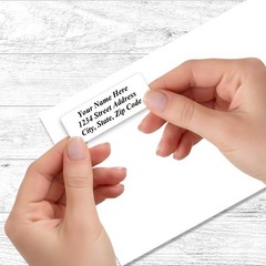 400 Personalized Return Address Labels Printed Text 1/2 x 1 3/4 Inch Plain Text