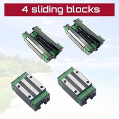 2PCS HGR15/HGR20/25 15mm 20mm Linear Rail Guide+4PCS HGH15CA / HGH20CA Block CNC