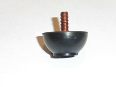 (QTY. 4) 1”d. x 1/2”H Screw-In RUBBER FEET #10-32 bolt screw stud Domed Tapered