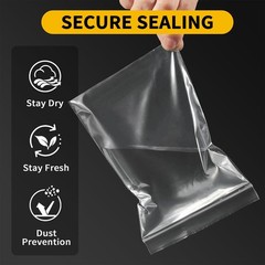 600 Pack Mini Zipper Lock 600pcs(1.5×2 2×2 2×3 3×3 3×4 3×5 inch), clear