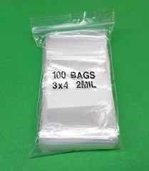 3×4 White Block Reclosable Bags 2mil Writeable 3x 4″ Poly Baggies 1000 Pcs