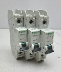 3 Pack Schneider Electric 60120 2 Amp Circuit Breaker DIN Rail 120/240 Vac Used