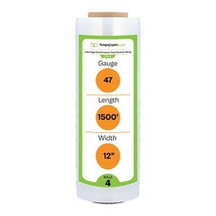 12″ x 1500′ 4 Rolls Pallet Wrap Stretch Film Hand Shrink Wrap 1500FT