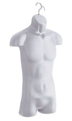 Clothing Display Torso Form Fits S – L Hanging Male Mannequin White Hollow Back