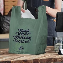 12×6.5×22 Inches Green Plastic Shopping Bags for Grocery Takeout Retail 320 Pcs