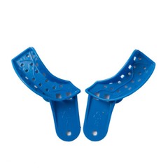 12Pc Dental Impression Trays Plastic Perforated Denture Upper/Lower EASYINSMILE