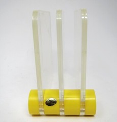 Vintage MCM Lucite Acrylic Desk Organizer Photos Mail Yellow Hong Kong Mod