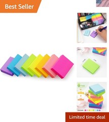 1.5×2 inch Self-Stick Pads – 8 Packs of Colorful Notes for Reminder Needs
