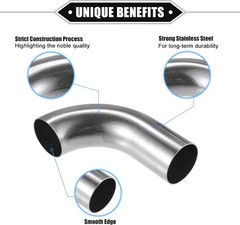 Bend Elbow Pipe Tube, 1.5″ OD 4.72″ 2.95″ Leg 90 Degree DIY Exhaust Pipe Interco
