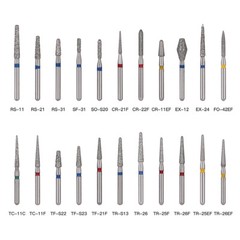 20Packs 100Pcs Dental Diamond Burs FG Burs Turbine For High Speed Handpiece