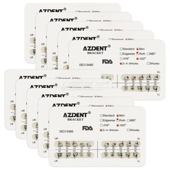 AZDENT Dental Orthodontic Brackets Braces Metal Mini Roth/MBT .022 Hooks 345