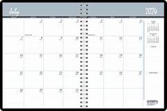 2024-2025 8.5-inch x 11-inch Academic Monthly Planner, Leatherette Cover, Bla…