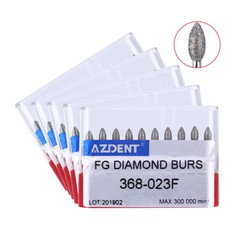 AZDENT Dental Diamond Burs Football/Fine #368-023F #379-023F Friction Grip