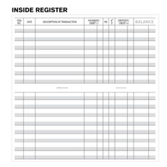 1 Checkbook Transaction Registers 2025 2026 2027 Calendar Check Book Register