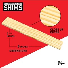 Wood Shims 8-In. Shims, High Performance Wood, 100% Kilm Dried. (2-Pk Lot) 24pcs