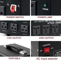 5000W Voltage Converter Transformer Step Up 110V-120V to220V-240V or Step Down 2