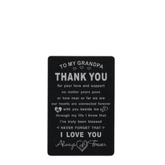 Sentimental Engraved Grandpa Wallet Insert Gift Card Message of Love & Gratitude
