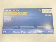 (50/Pk) ANSELL Microflex Supreno EC Nitrile Exam Gloves – XSmall – Violet Blue