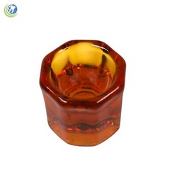 GLASS DAPPEN DISH HONEY BROWN ACRYLIC HOLDER CONTAINER DENTAL COSMETOLOGY 12/PCS