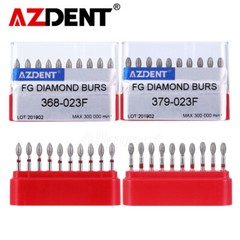 10pcs Dental FG Diamond Burs Football #368-023F/#379-023F Fine Red AZDENT