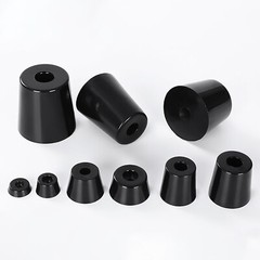 Black Round Rubber Feet Small & Large For Furniture Machine Appliance Audio Foot