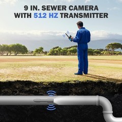 9 In Self-Leveling Sewer Camera 50m/164ft Pipe Inspection Camera w 512Hz Locator