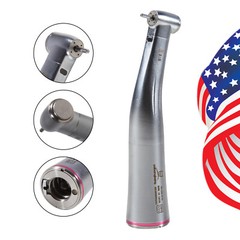 Dental Attachment Handpiece 1:5 Friction Grip Fiber Optic LED Contra Angle Red
