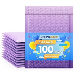 Jiaro Pack Poly Bubble Mailer Padded Envelope Mailing 6×10 100Pc Gradient Purple