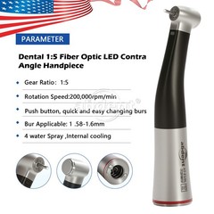 Abdent Dental 1:5 Electric Handpiece LED Fiber Optic Increasing Contra Angle USA