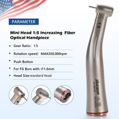 SANDENT 1:5 Increasing Fiber Optic LED Electric Contra Angle Handpiece Turbine